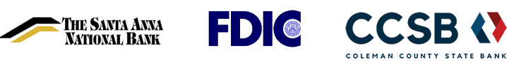Logos of Closing bank: The Santa Anna National Bank, Receiver: FDIC and Acquiring Institution: Coleman County State Bank
